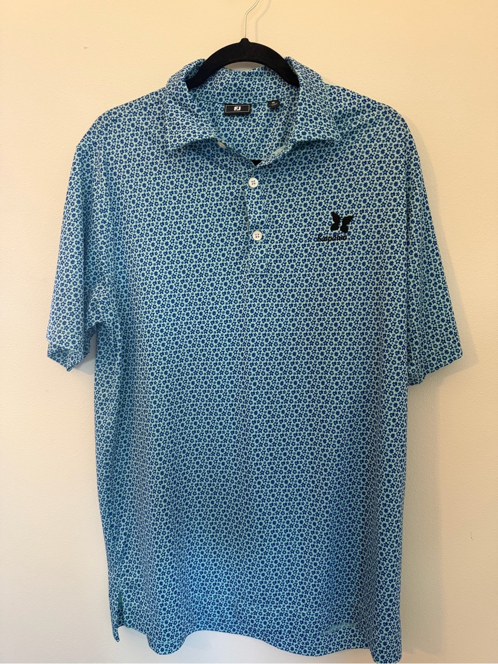 FootJoy Blue Micro-Pattern Golf Polo